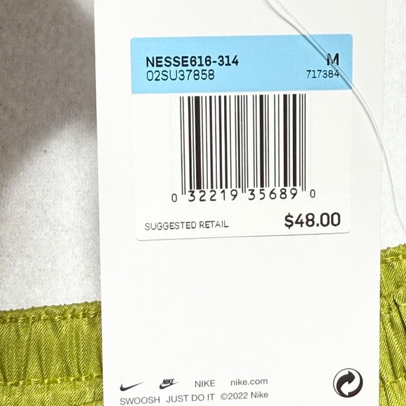 Nike Men's Elastic/Drawstring Waist Logo Lime Green Swim Shorts Size Medium NWT - Picture 5 of 12